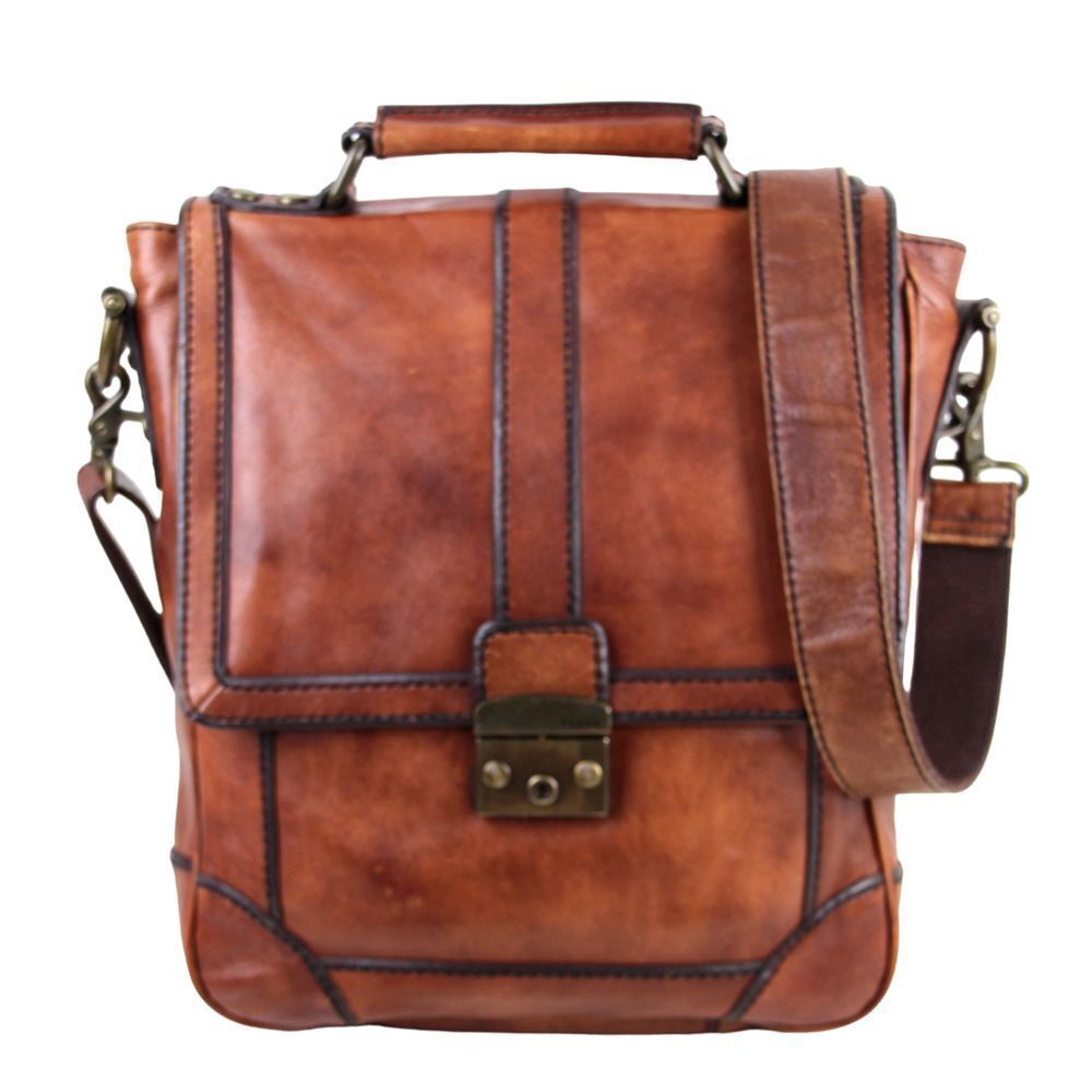 Fossil Tan Leather Crossbody Bag